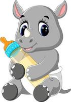 illustratie van schattige neushoorn cartoon vector