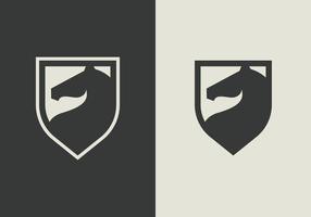 paardenschild logo ontwerp vector