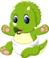 illustratie van schattige baby triceratops cartoon vector