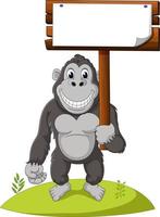 grappige gorilla-cartoon vector