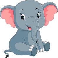 schattige olifant cartoon vector