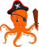 illustratie van cartoon piraten octopus vector