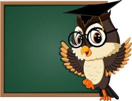 illustratie van uil leraar op blackboard vector
