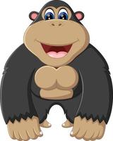 illustratie van schattige gorilla-cartoon vector