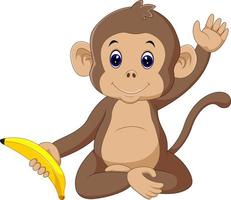 schattige aap cartoon vector