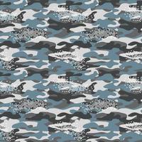 grijs blauw camouflage naadloos herhaalpatroon vector