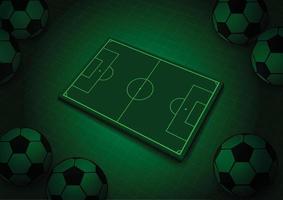 groen 3d voetbalveld met voetbal ball.3d illustratie vector