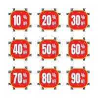 label korting procent kleur plat vector design - sticker coupon promotie