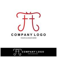 letter f logo, bedrijfsmerk initialen ontwerp, sticker zeefdruk vectorillustratie vector