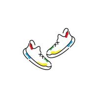 lijnen kunst abstract kleur schoenen sneakers logo ontwerp vector pictogram symbool illustratie