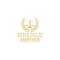 werelddag voor posterconcept voor internationale justitie. vector