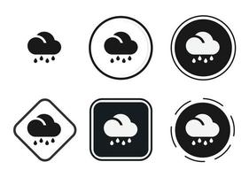 regenachtige pictogramserie. verzameling van hoogwaardige zwarte omtreklogo's voor website-ontwerp en mobiele donkere modus-apps. vectorillustratie op een witte achtergrond vector