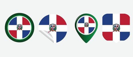 vlag van de Dominicaanse Republiek. platte pictogram symbool vectorillustratie vector