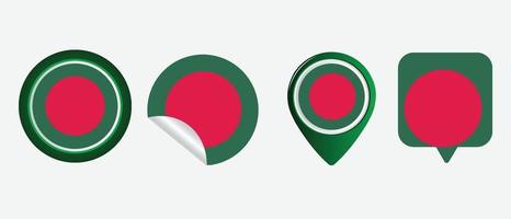 vlag van Bangladesh. platte pictogram symbool vectorillustratie vector