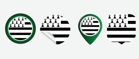 bretagne vlag. platte pictogram symbool vectorillustratie vector