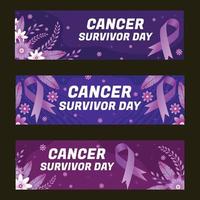 kanker overlevende dag banner vector