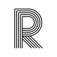 lineaire letter r moderne pictogram. alfabet lijn en r kruid verwevenheid ontwerp. logo, huisstijl, app, creatieve banner en meer. creatieve geometrische lijn. vector