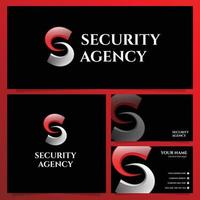 logo-ontwerp van beveiligingsbureau met sjabloon voor visitekaartjes vector