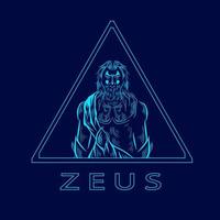 zeus de mythologie logo lijn popart portret god kleurrijk ontwerp met donkere achtergrond. abstracte vectorillustratie. vector