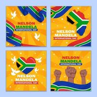 nelson mandela dag social media bericht vector