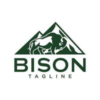 bizon mascotte vector logo ontwerp inspiratie
