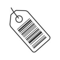 barcode label lineaire pictogram. dunne lijn illustratie. serienummer. contour symbool. vector geïsoleerde overzichtstekening