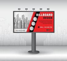 billboard-ontwerpsjabloon, advertentie, realistische constructie voor buitenreclame op de achtergrond van de stad, bannerontwerp voor buitenreclame, webbanner, poster, presentatie, zakelijke sjabloon vector