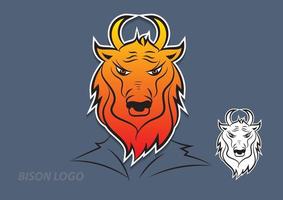 bizon logo vector ontwerp, teken, dier pictogram vectorillustratie voor corporate, koe cartoon