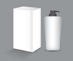 3D-fles vector. witte plastic shampooflesverpakking voor crème, huid, lotion, shampoo, schoonheid, gezondheid, medicijnen, supplement. 3D-realistisch. realistische 3D-mock-up. productontwerp. cosmetisch pakket. vector