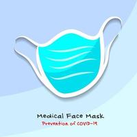 medische gezichtsmasker preventie van covid-19 vectorillustratie. vector