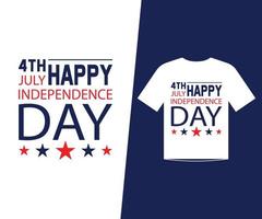 4 juli t-shirt ontwerpsjabloon vector voor gelukkige onafhankelijkheidsdag
