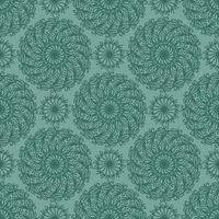 turquoise naadloze vector achtergrond met lineaire ronde monogrammen