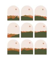 set van abstract boho-landschap vector