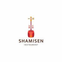 Shamisen Japanse traditionele muziekinstrument logo pictogram ontwerp sjabloon platte vector