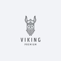 Viking mono lijn logo pictogram ontwerp sjabloon vectorillustratie vector