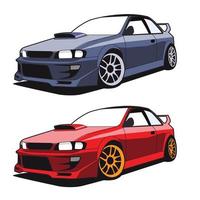 moderne race auto illustratie kleur set vector design