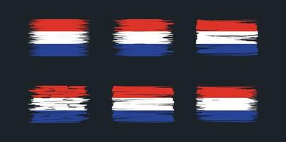 nederlandse vlag borstel collectie. nationale vlag vector