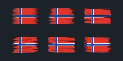 Noorse vlagborstelcollectie. nationale vlag vector