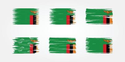 Zambia vlag collectie. nationale vlag vector