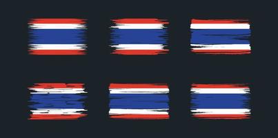 thailand vlag borstel collectie. nationale vlag vector