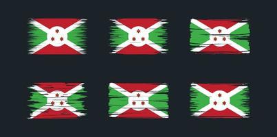 Burundese vlagborstelcollectie. nationale vlag vector