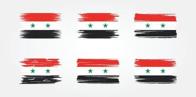 syrië vlag borstel collectie. nationale vlag vector