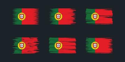 portugal vlag borstel collectie. nationale vlag vector