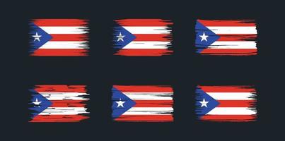 puerto rico vlag borstel collectie. nationale vlag vector