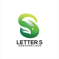 letter s blad gradiënt kleurrijk logo vector