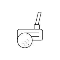 golfsport stick en bal icoon vector