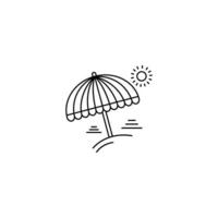 zomer strand parasol pictogram vector