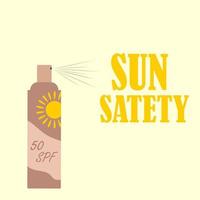 vectorillustratie van bescherming tegen de zon spray en zon veiligheid. huidverzorging. vector