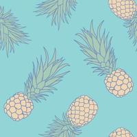 ananas tropische naadloze patroon achtergrond. tropische natuur inpakpapier of textielontwerp. mooie print met handgetekende exotische vruchten. vector