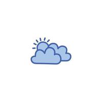 mooi wolkenweer met zon icoon vector